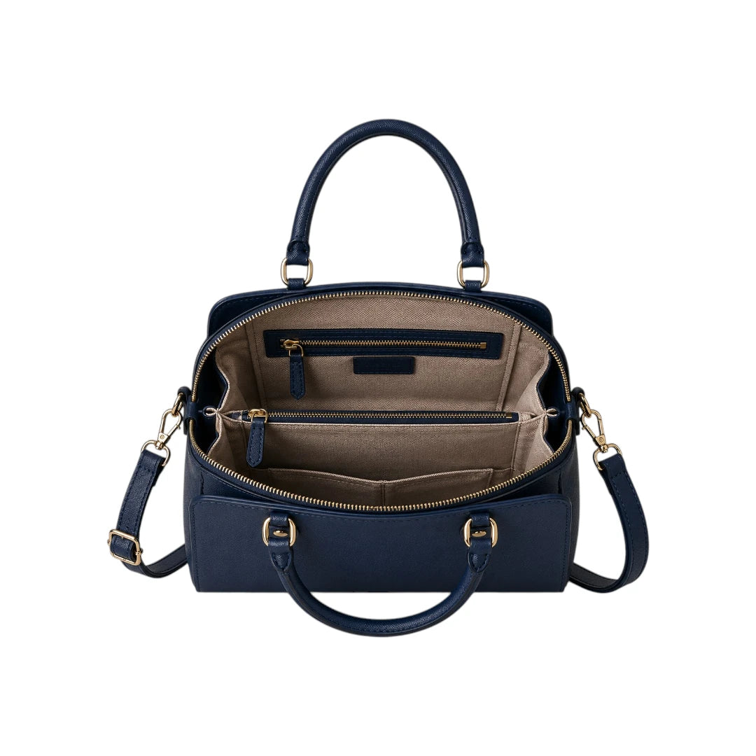 Kelven Navy Textured Women’s Satchel Handbag
