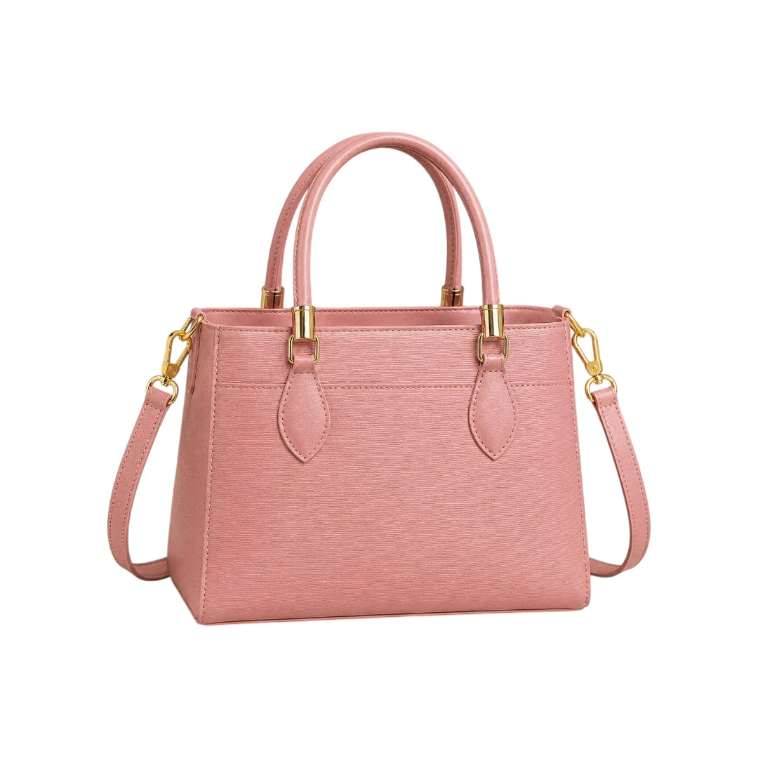 Kelven Pink Textured Tassel Women’s Satchel Handbag